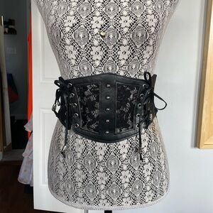 3XL Plus Size Lace Up Corset Belt. Stretchy. Approx 41’’. Black.